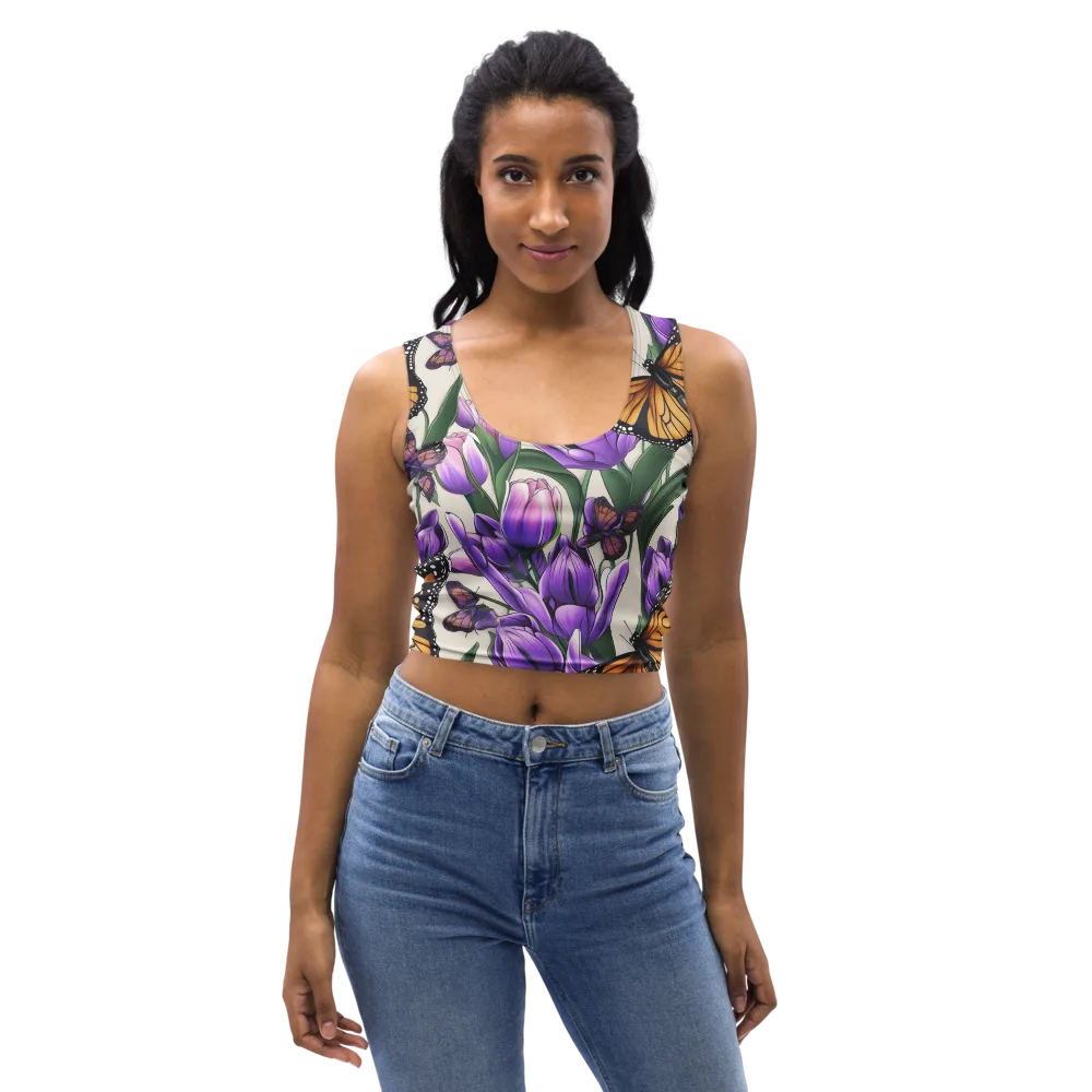 Tulip Wingbeat on Crop Top — Front