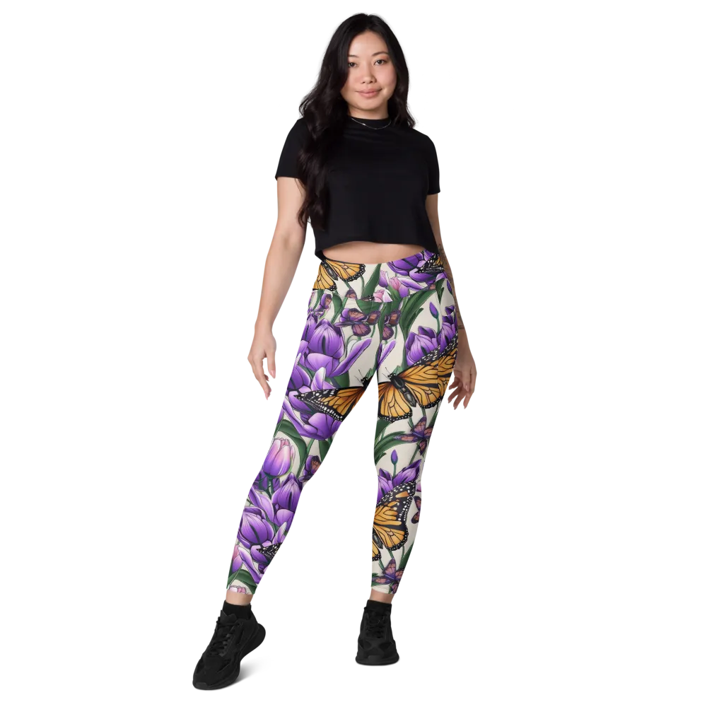 Tulip Wingbeat on Leggings with Pockets — Front