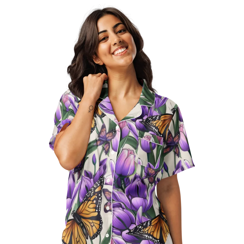 Tulip Wingbeat on Women's Short Sleeve Pajama Top — Front