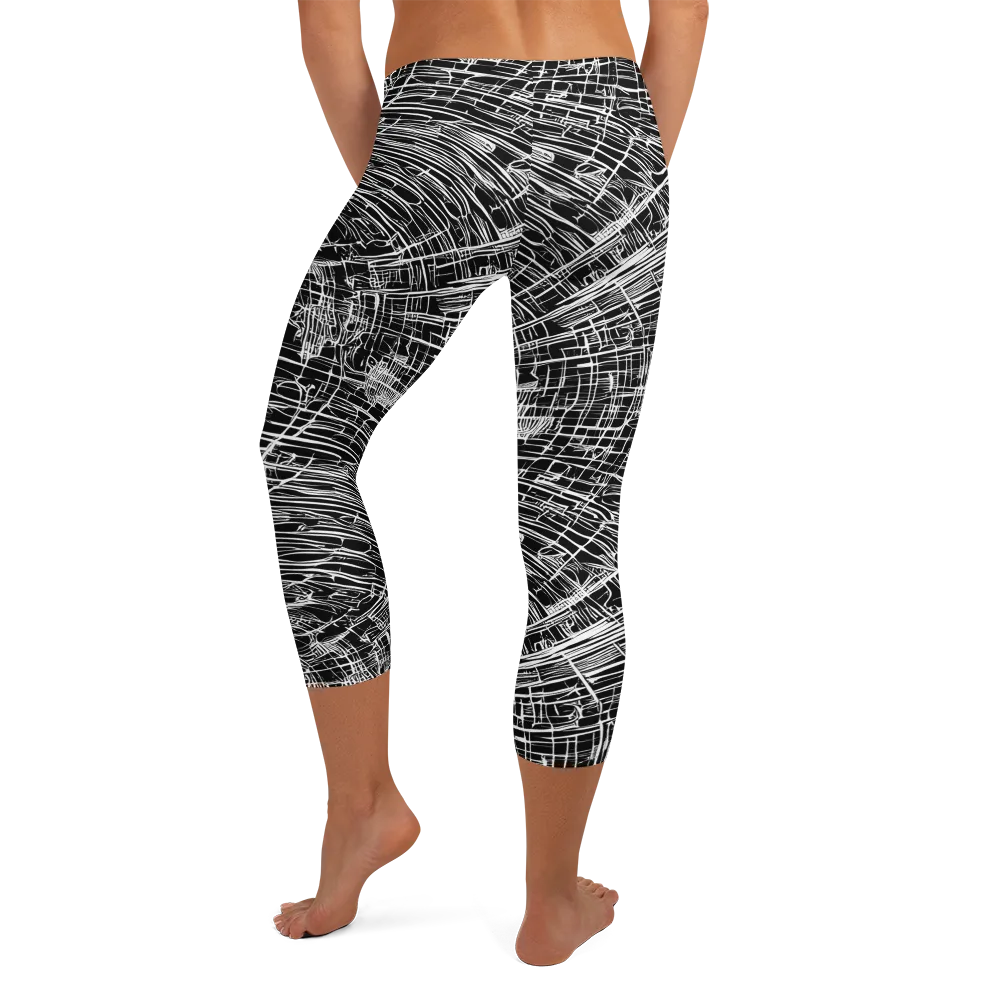 List's Labyrinth on Capri Leggings — Back