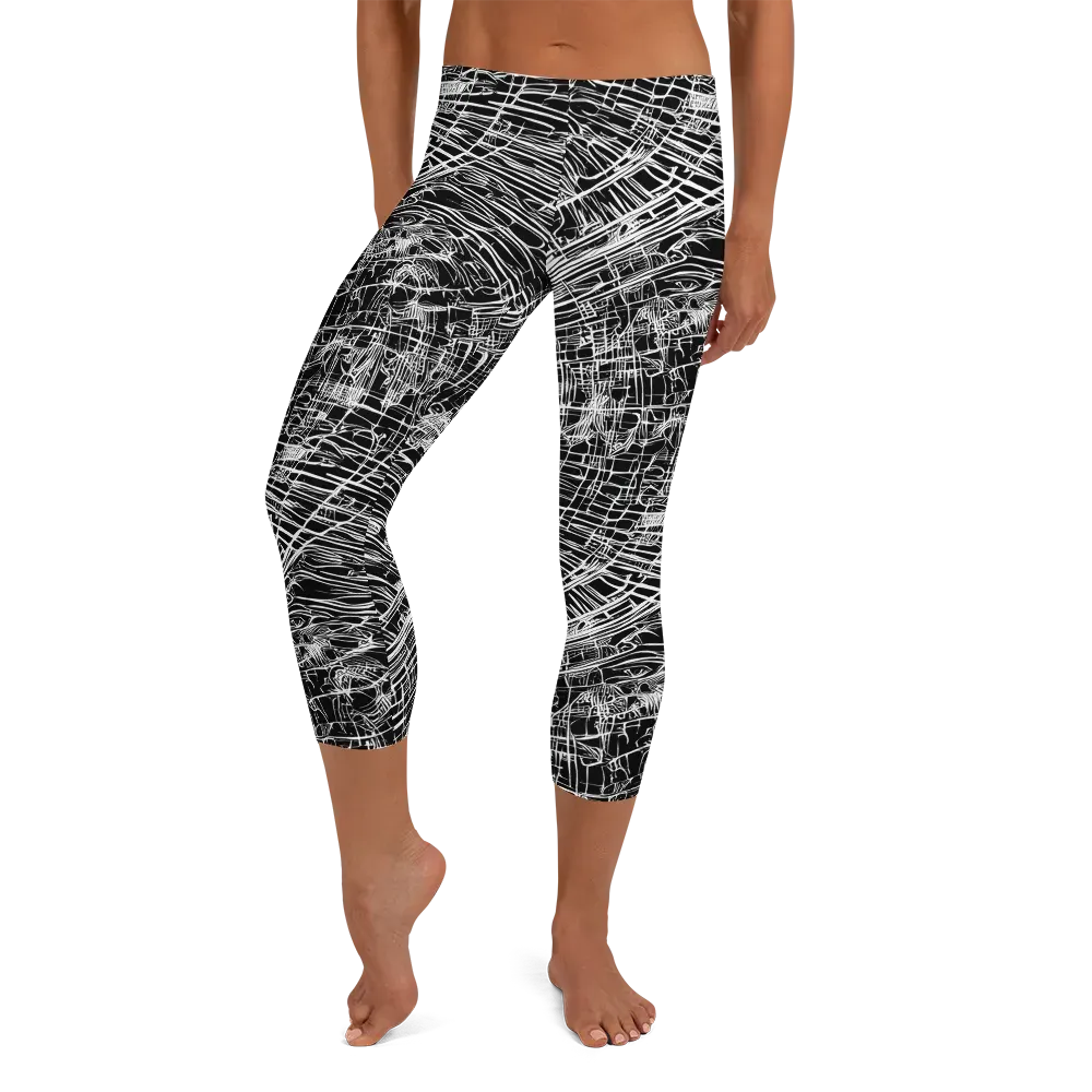 List's Labyrinth on Capri Leggings — Front