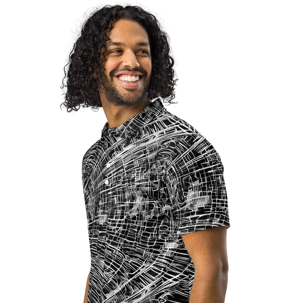 List's Labyrinth on Men's Slim Fit Polo Shirt — Left Front