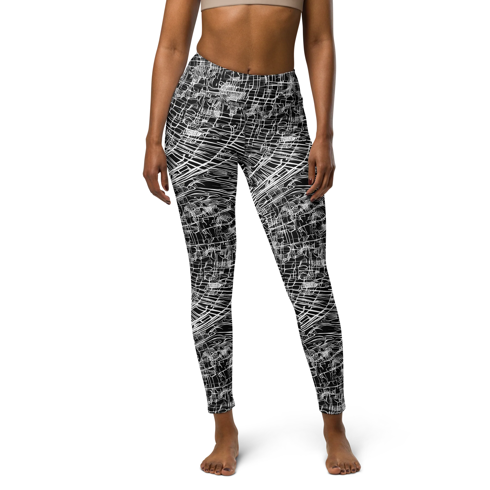 List's Labyrinth on Yoga Leggings — Front