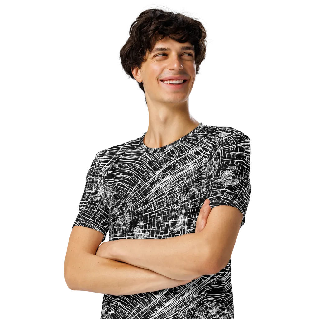 List's Labyrinth on Men's Crew Neck T-Shirt — Left Front
