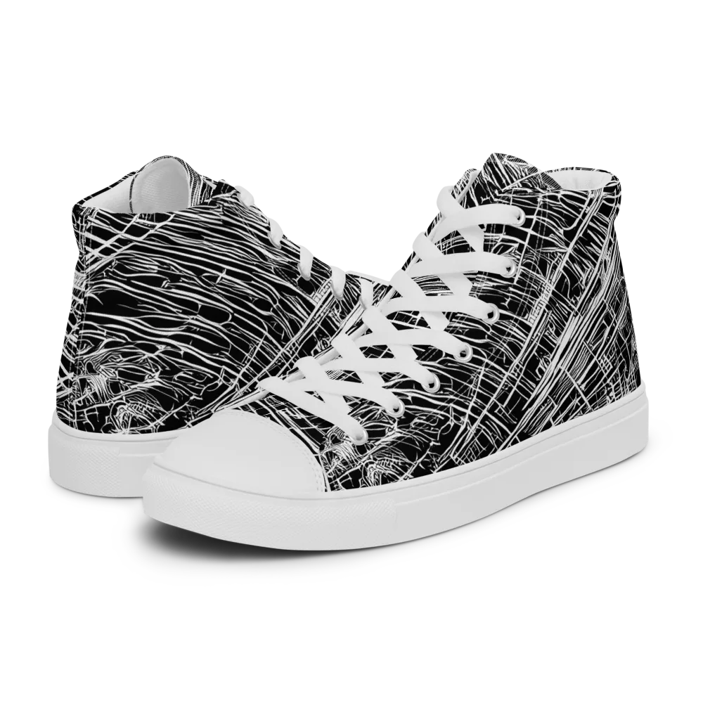 List's Labyrinth on Men's High Top Canvas Shoes — Left