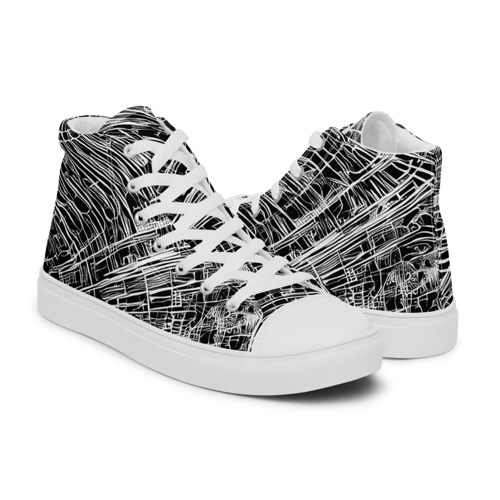 List's Labyrinth on Men's High Top Canvas Shoes — Right