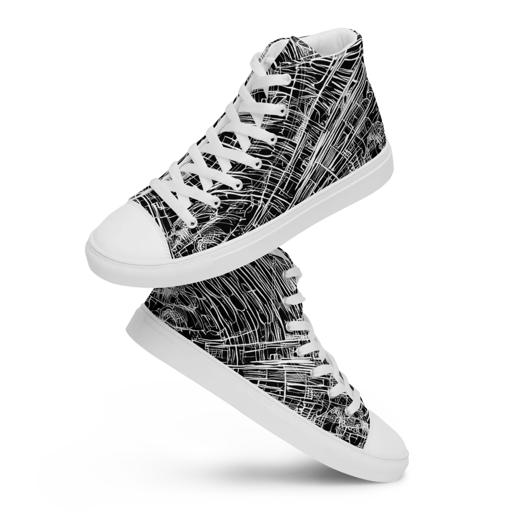 List's Labyrinth on Men's High Top Canvas Shoes — Front