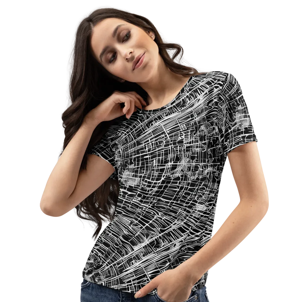 List's Labyrinth on Women's Crew Neck T-Shirt — Left Front