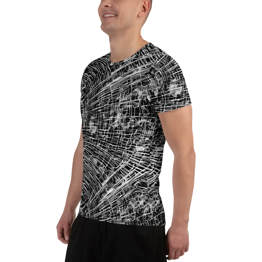 List's Labyrinth on Men's Athletic T-Shirt — Left