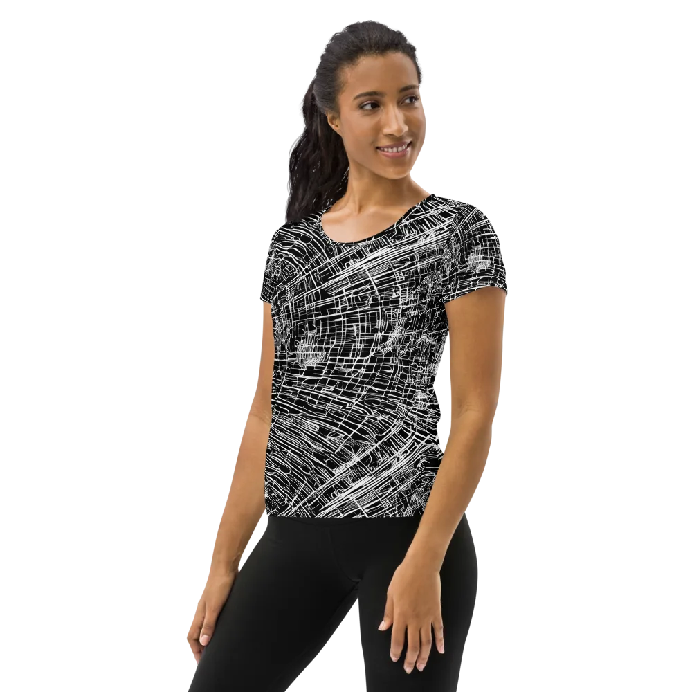 List's Labyrinth on Women's Athletic T-Shirt — Left
