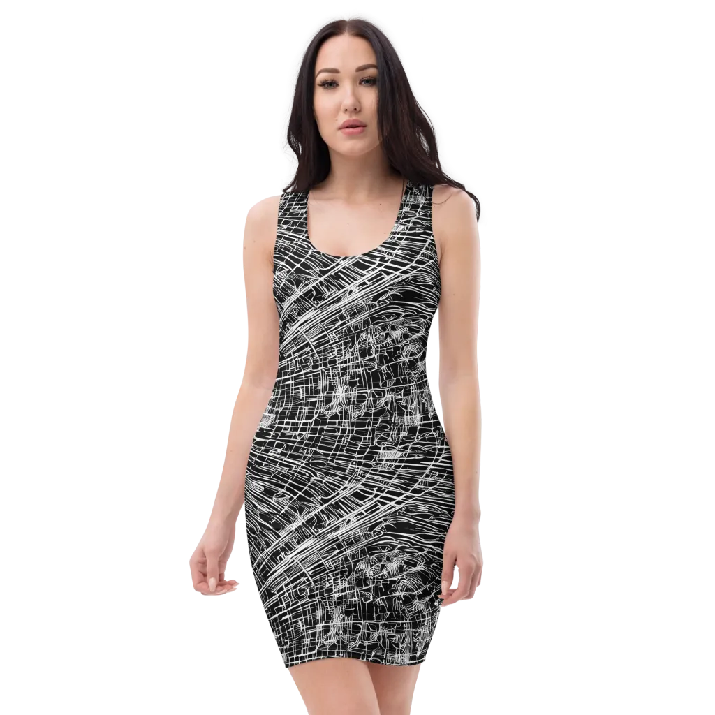 List's Labyrinth on Bodycon Dress — Front