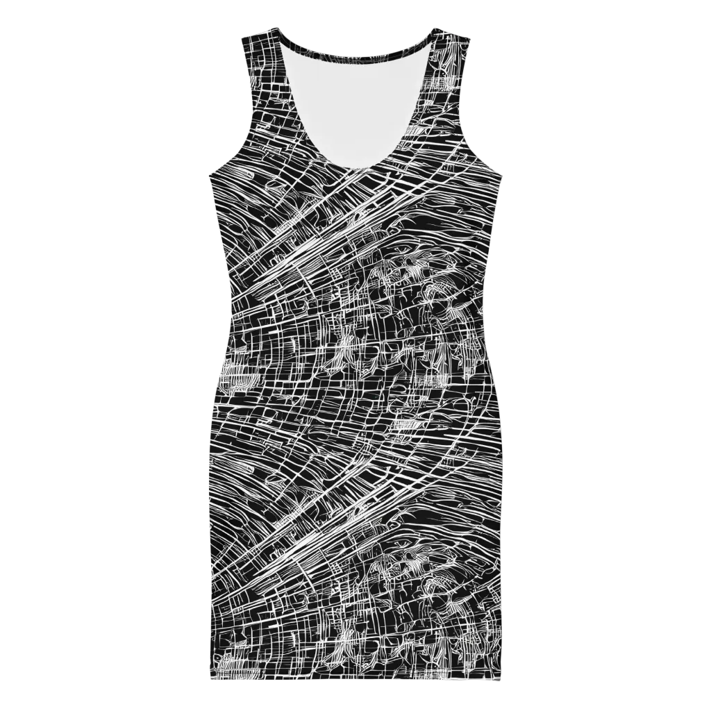 List's Labyrinth on Bodycon Dress — Front