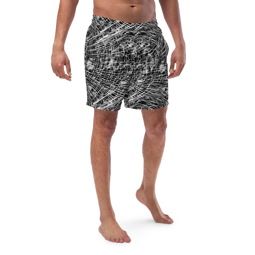 List's Labyrinth on Swim Trunks — Front
