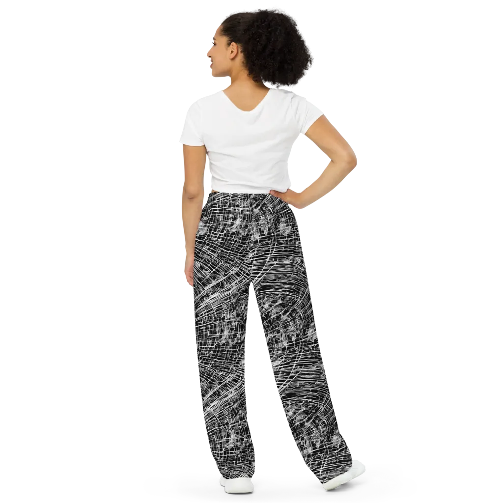 List's Labyrinth on Wide-Leg Pants — Back