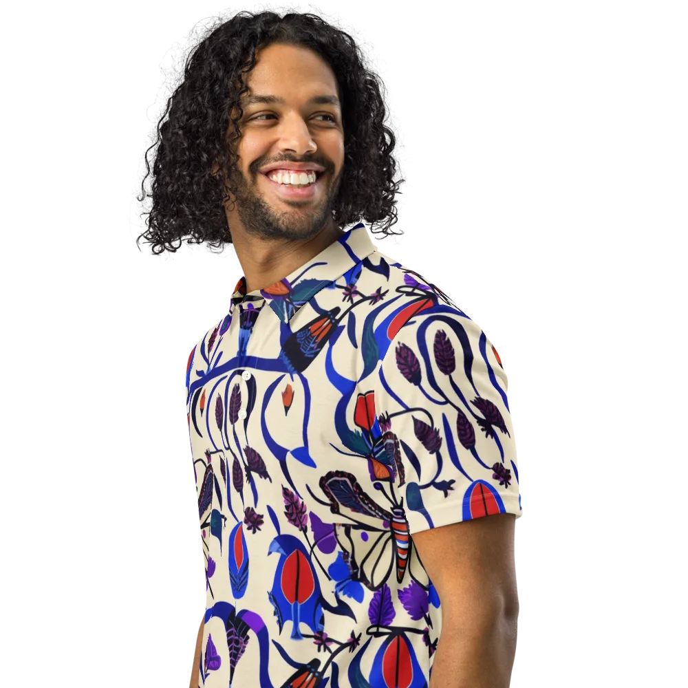 Violet Wildgarden on Men's Slim Fit Polo Shirt — Left Front