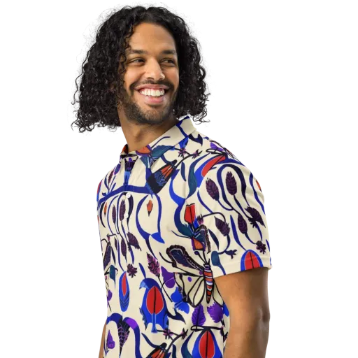 Violet Wildgarden on a Men's Slim Fit Polo Shirt