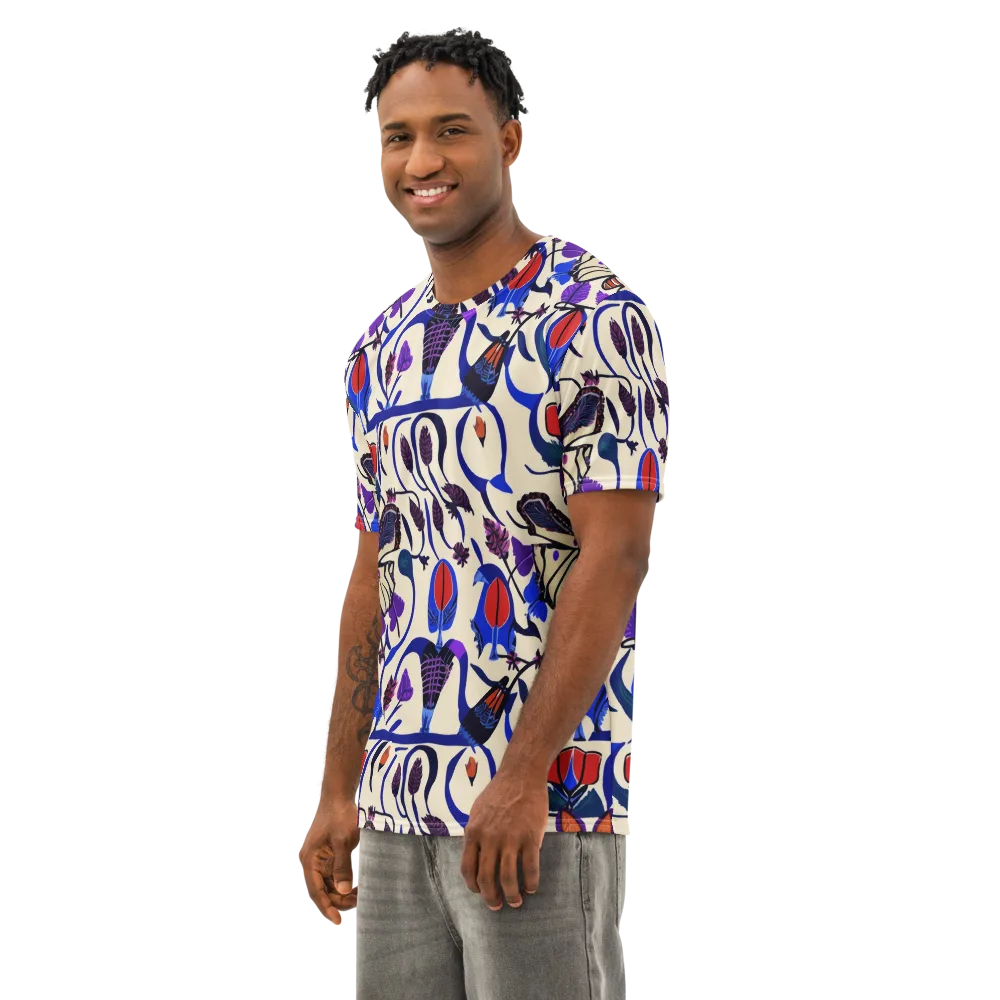 Violet Wildgarden on Men's Cotton Crew Neck T-Shirt — Left Front