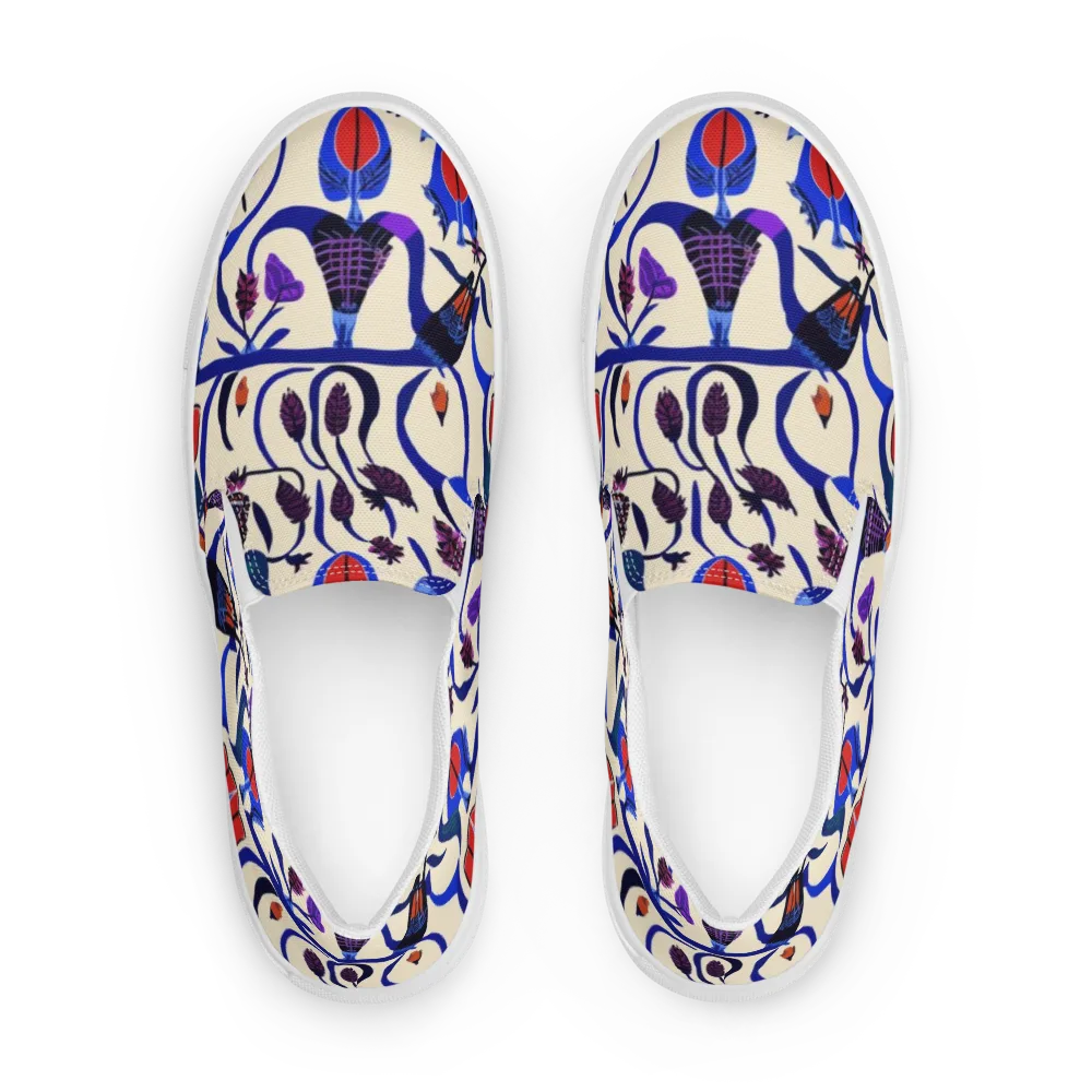 Violet Wildgarden on Men's Slip-On Canvas Shoes — Front