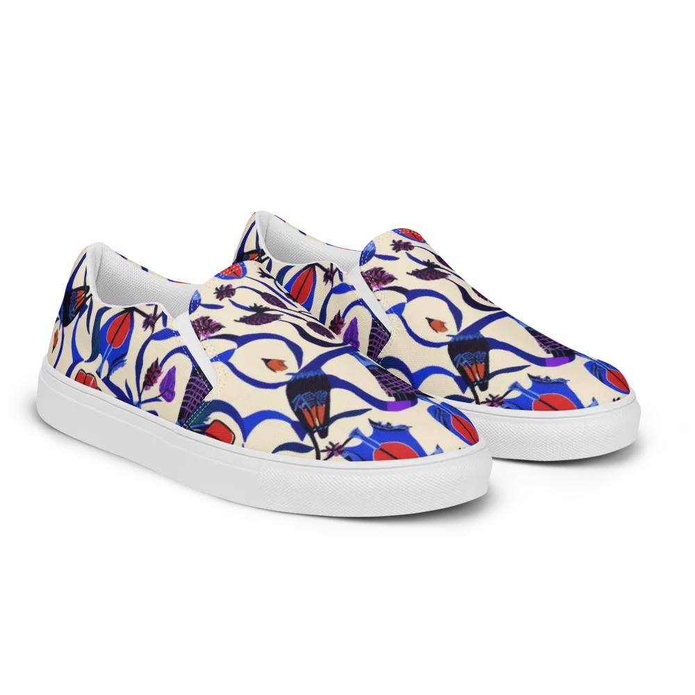 Violet Wildgarden on Men's Slip-On Canvas Shoes — Right Front