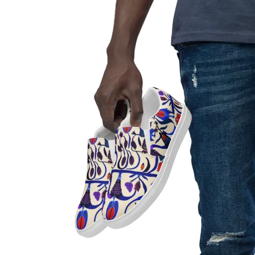 Violet Wildgarden on a Men's Slip-On Canvas Shoes