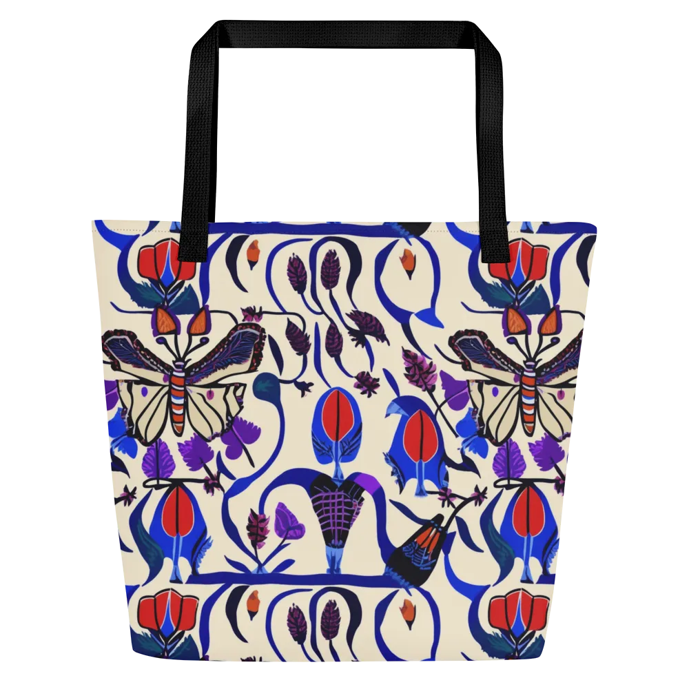 Violet Wildgarden on Large Tote Bag W/ Pocket — Front