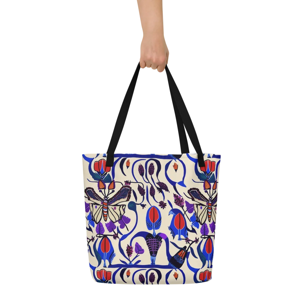 Violet Wildgarden on Large Tote Bag W/ Pocket — Front
