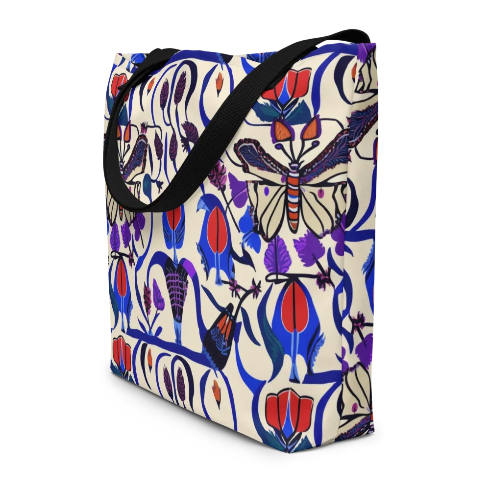 Violet Wildgarden on Large Tote Bag W/ Pocket — Front