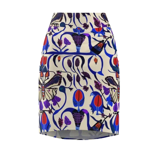 Violet Wildgarden on a Pencil Skirt