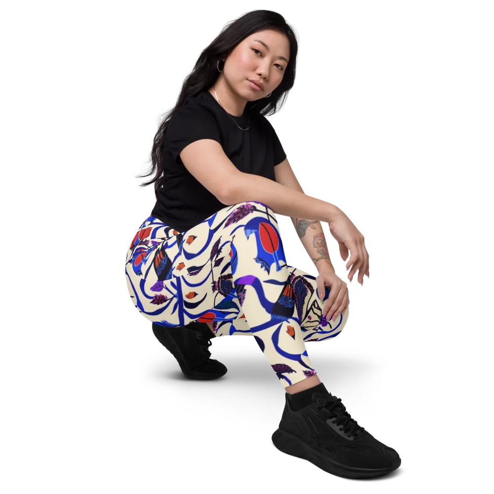 Violet Wildgarden on Leggings with Pockets — Right Front
