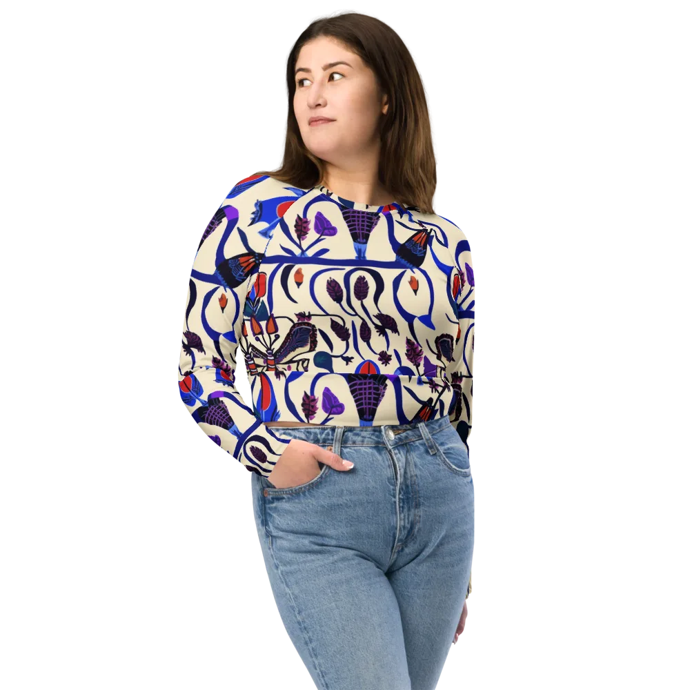 Violet Wildgarden on Long Sleeve Crop Top — Front