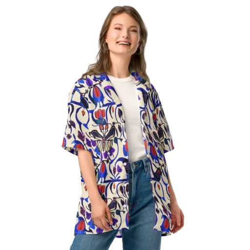 Violet Wildgarden on a Button Shirt