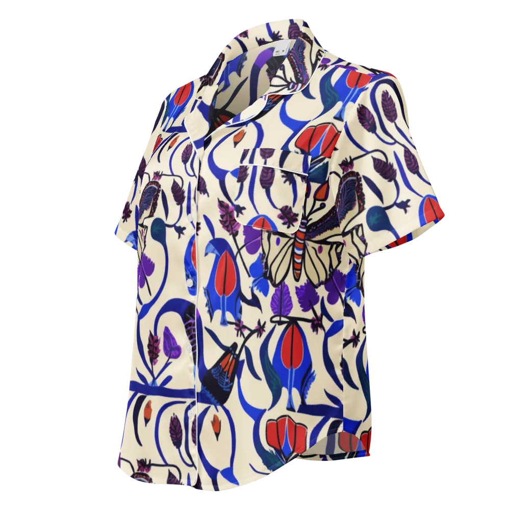Violet Wildgarden on Women's Short Sleeve Pajama Top — Left Front