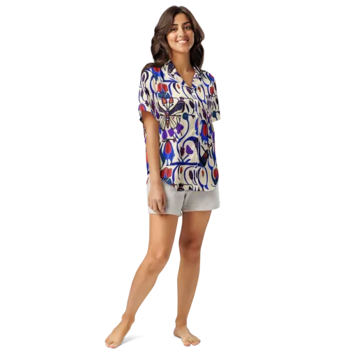 Violet Wildgarden on a Women's Short Sleeve Pajama Top