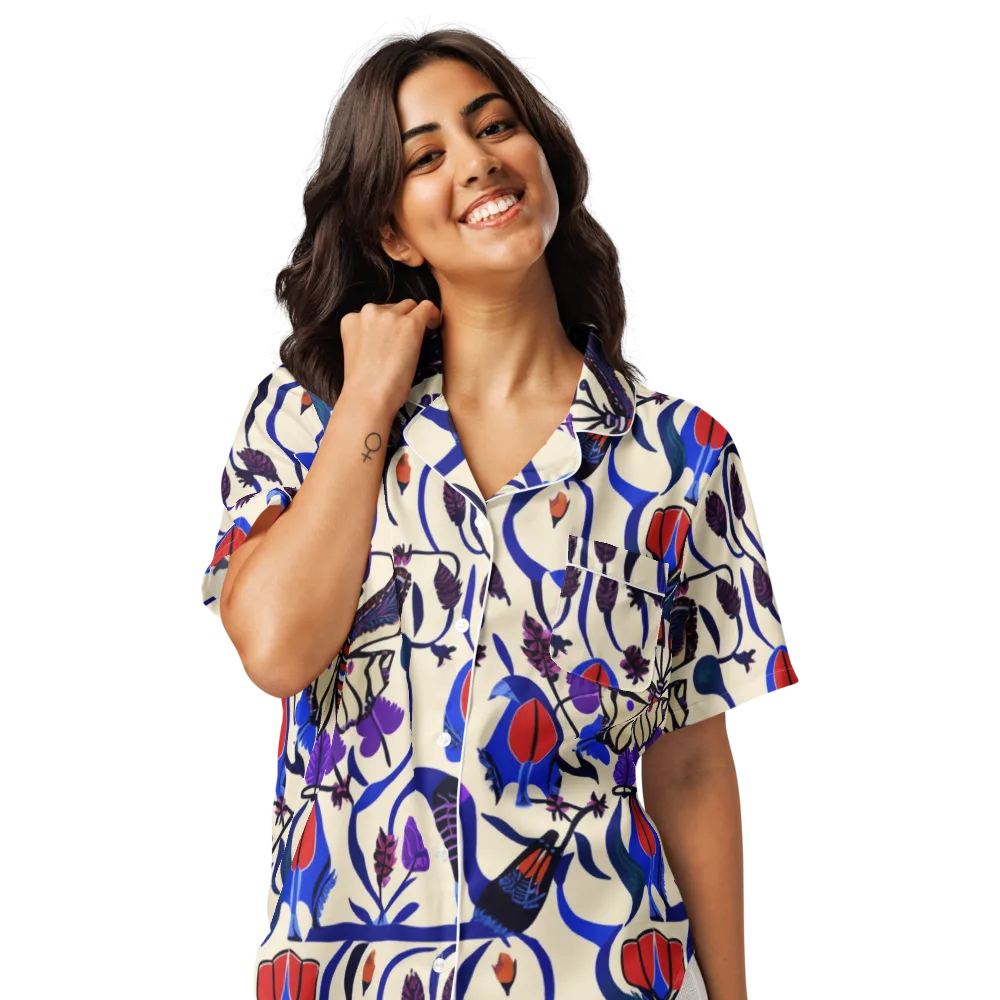 Violet Wildgarden on Women's Short Sleeve Pajama Top — Front