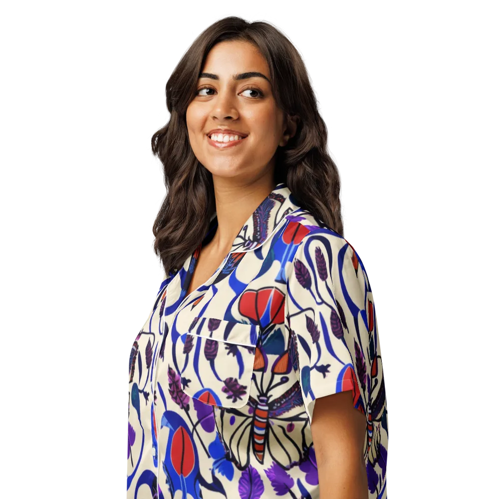 Violet Wildgarden on Women's Short Sleeve Pajama Top — Left Front