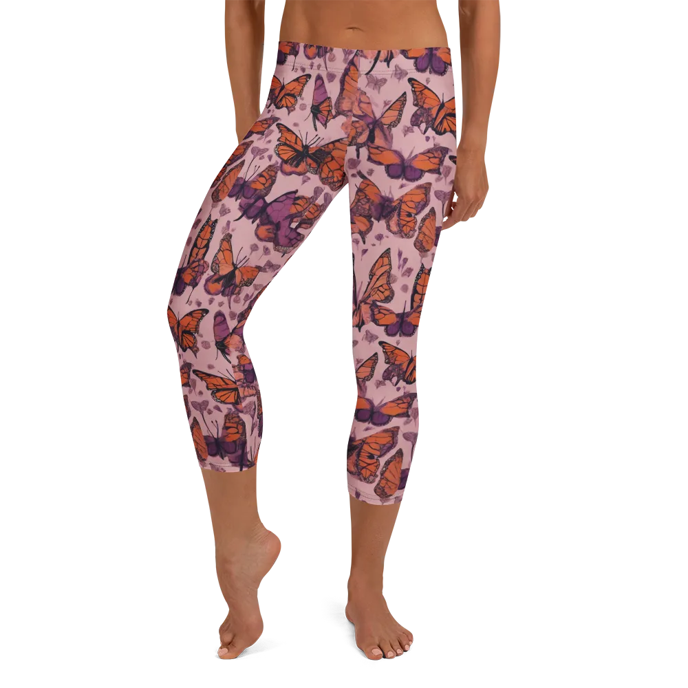 Mauve Migration on Capri Leggings — Front