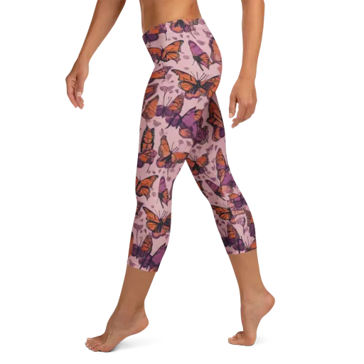 Mauve Migration on a Capri Leggings