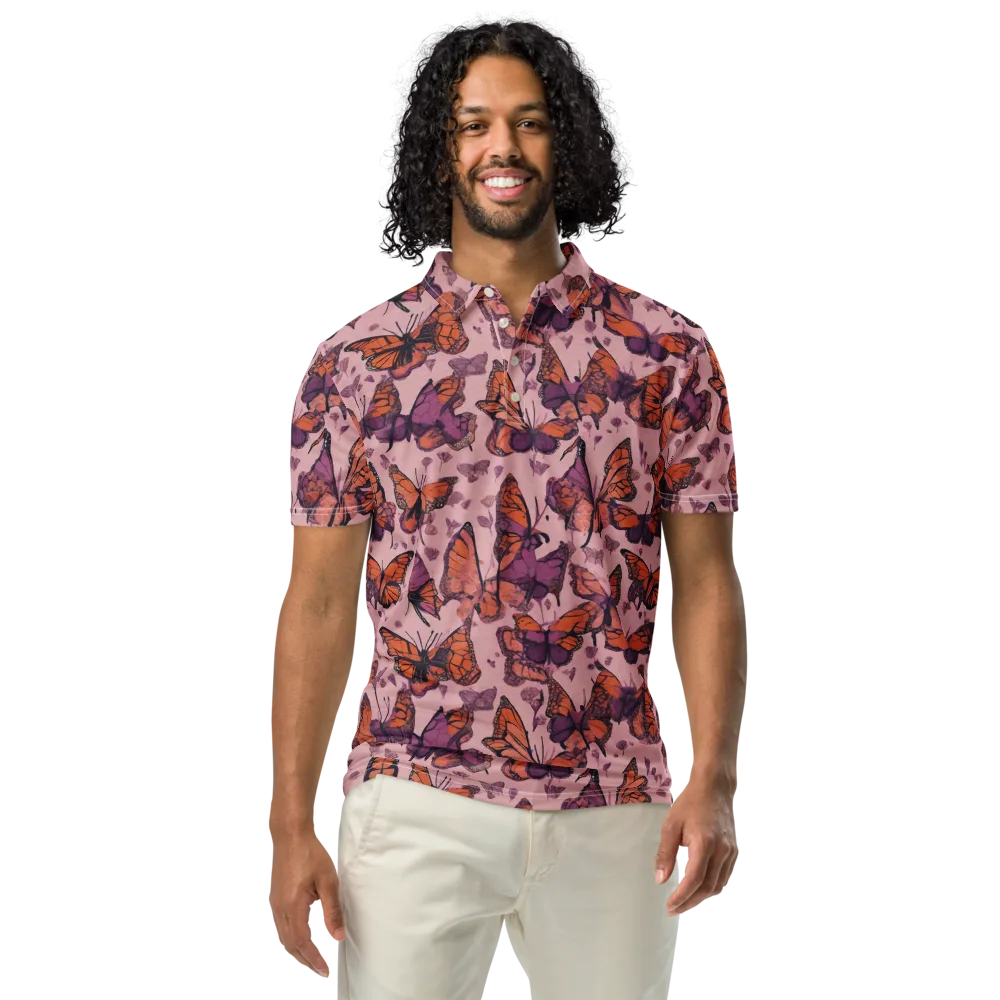Mauve Migration on Men's Slim Fit Polo Shirt — Front