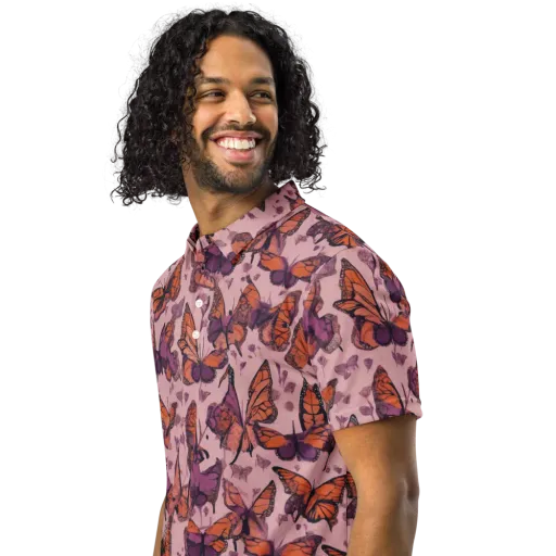 Mauve Migration on a Men's Slim Fit Polo Shirt