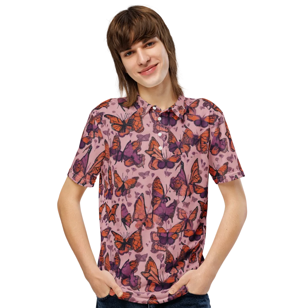 Mauve Migration on Men's Slim Fit Polo Shirt — Front
