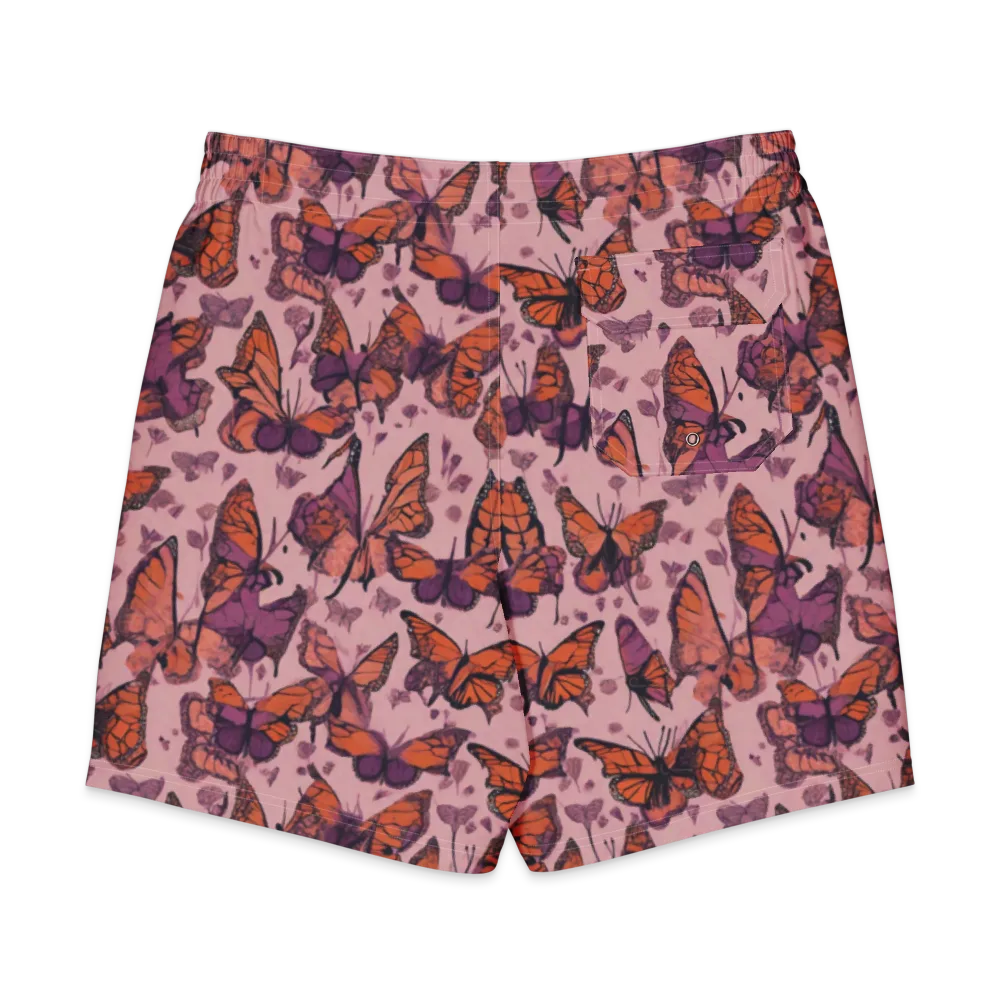 Mauve Migration on Men's Board Shorts — Back