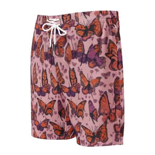 Mauve Migration on a Men's Board Shorts