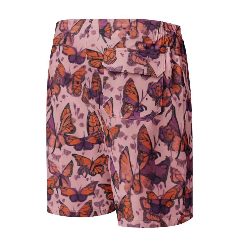 Mauve Migration on Men's Board Shorts — Back