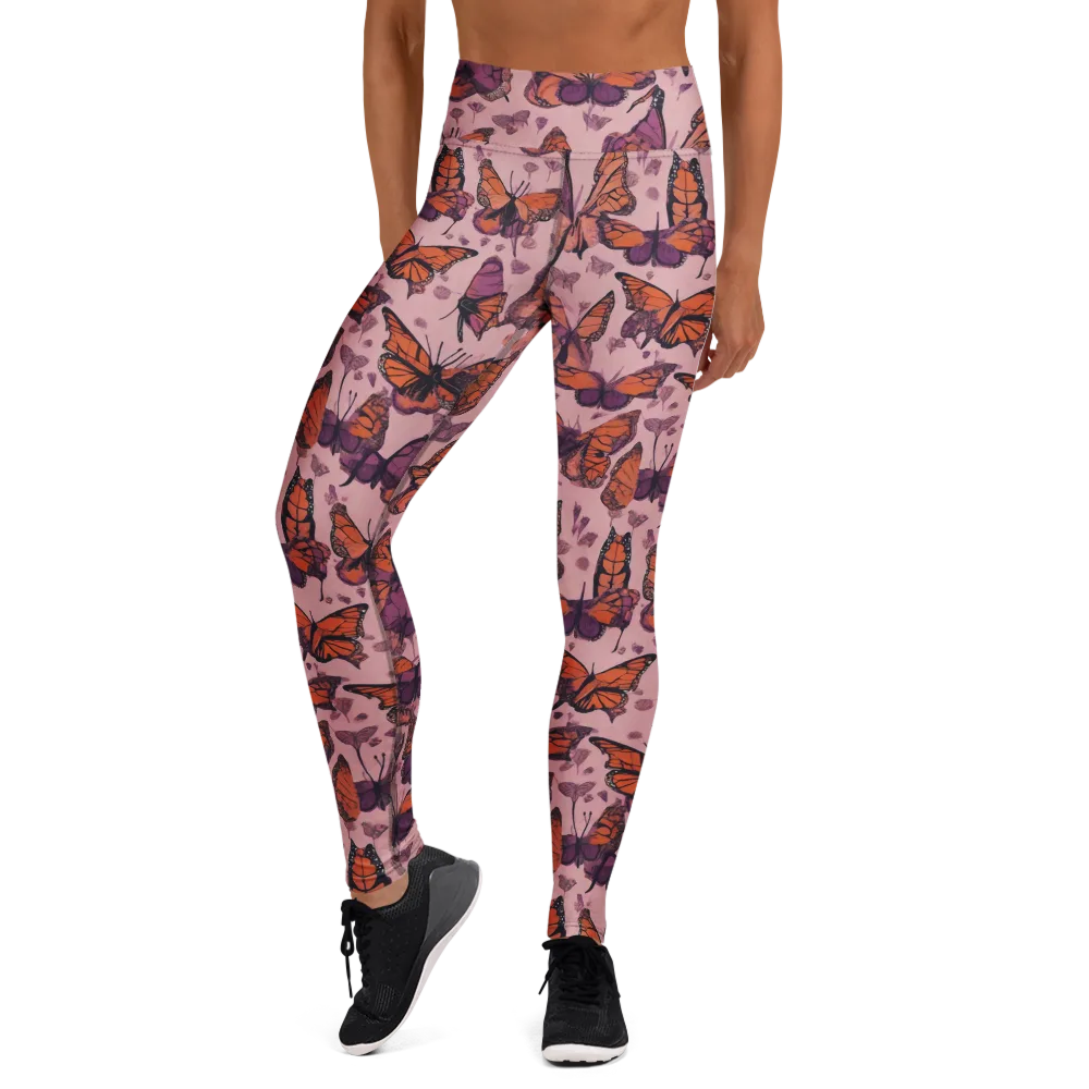 Mauve Migration on Yoga Leggings — Front