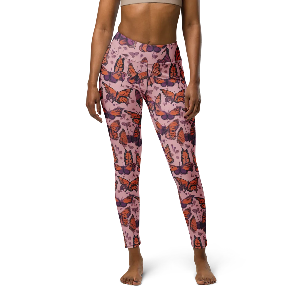 Mauve Migration on Yoga Leggings — Front
