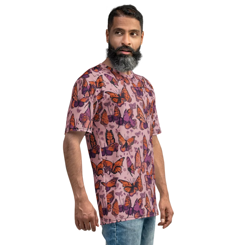 Mauve Migration on Men's Crew Neck T-Shirt — Right