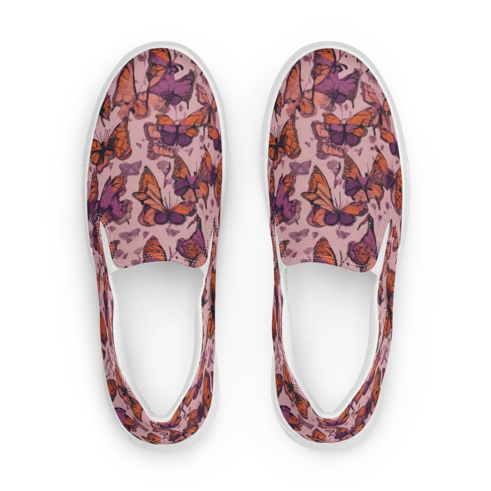 Mauve Migration on Men's Slip-On Canvas Shoes — Front