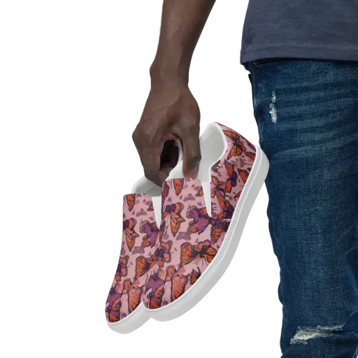 Mauve Migration on a Men's Slip-On Canvas Shoes