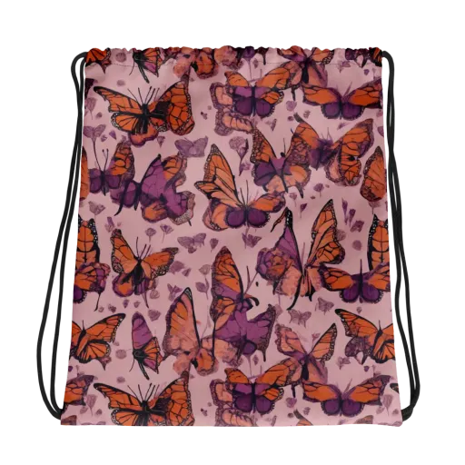 Mauve Migration on a Drawstring Bag