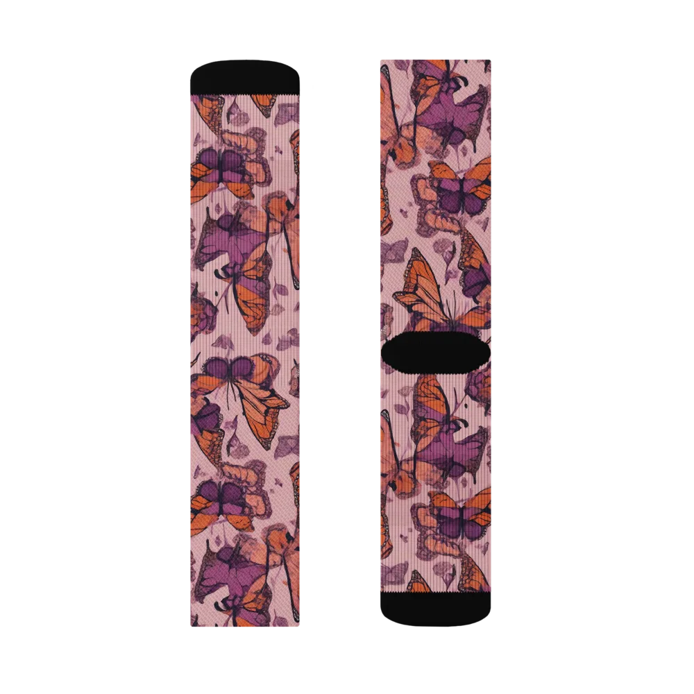 Mauve Migration on Socks — Right Sock